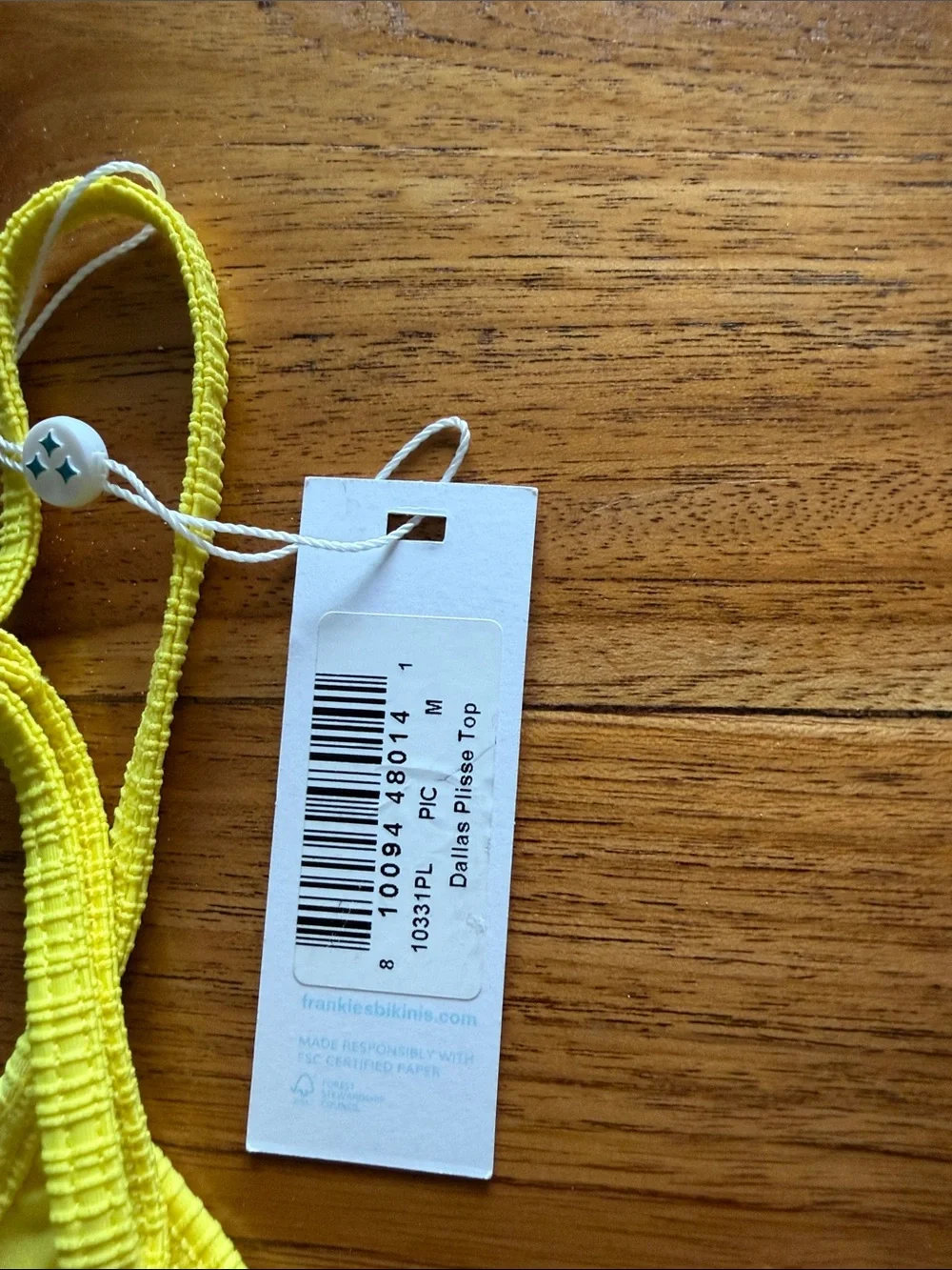 NWT Frankies Bikinis Pina Colada Ribbed Bikini Set
